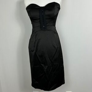 Vintage Scott McClintock Y2K Strapless Beaded Mini Dress USA Made Womens Size 8
